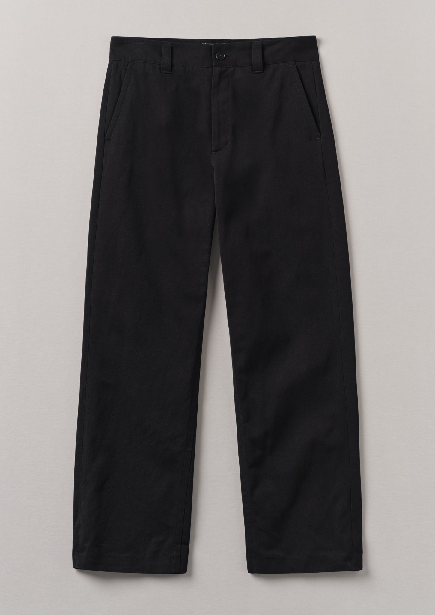 Rory Cotton Linen Twill Trousers | Black