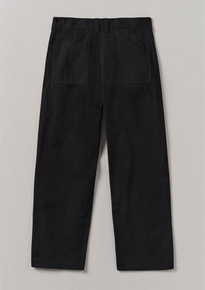 Rory Cotton Linen Twill Trousers | Black