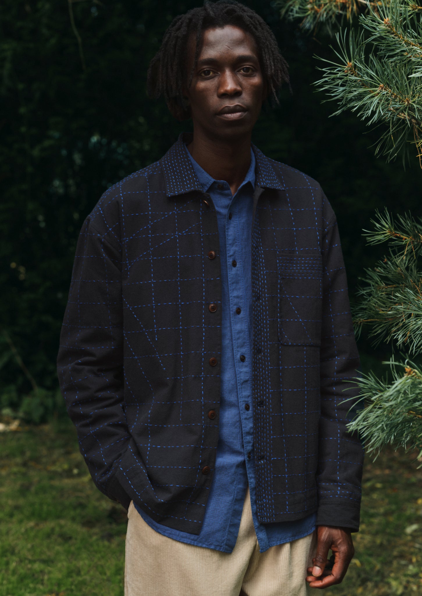 Overdyed Check Workwear Shirt | Neptune Blue