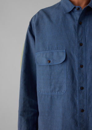 Overdyed Check Workwear Shirt | Neptune Blue