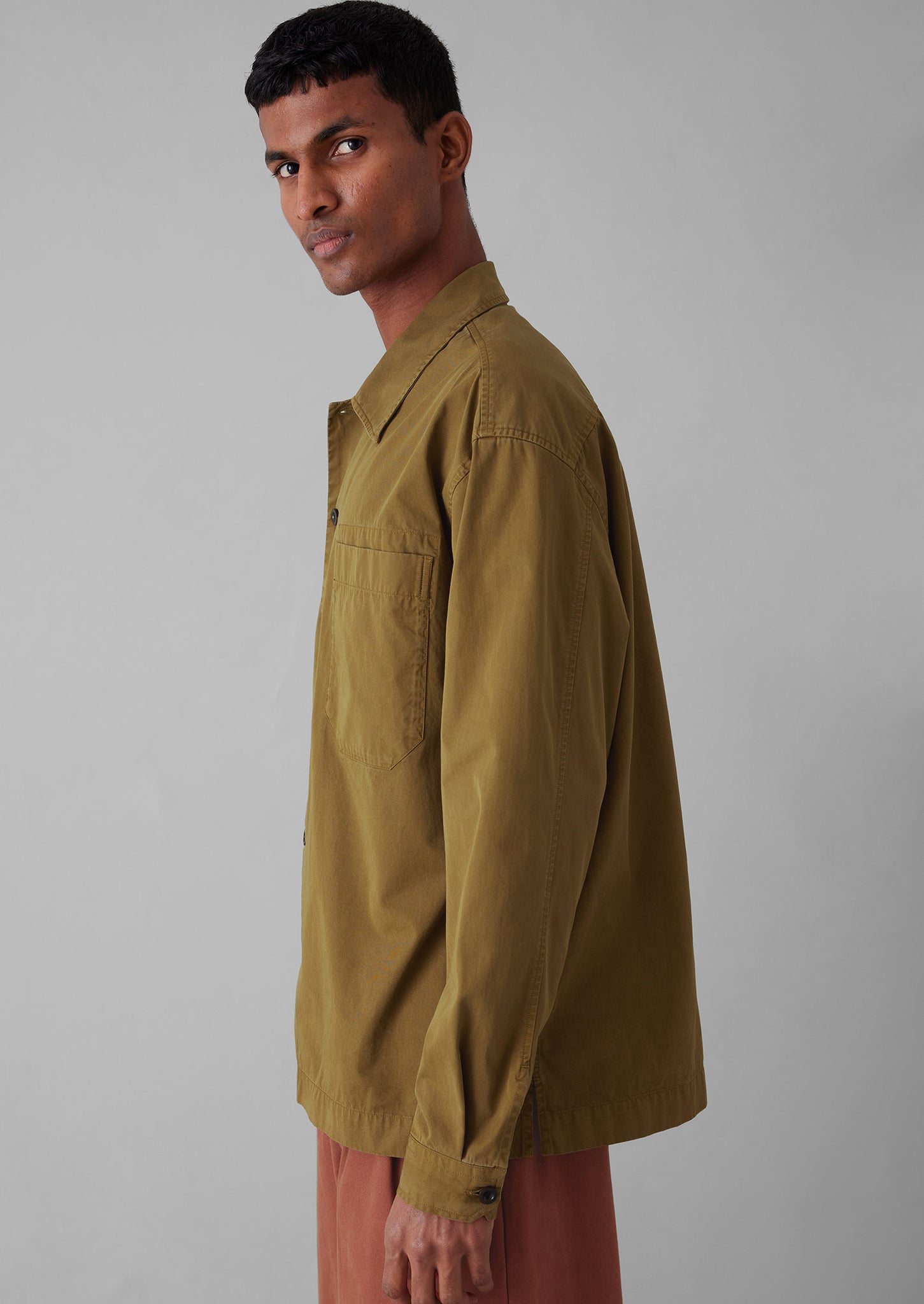 Garment Dyed Cotton Twill Shirt | Golden Sand