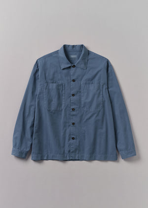 Garment Dyed Cotton Twill Shirt | Slate Blue