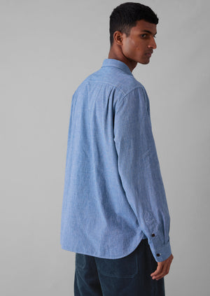 Chambray Cotton Linen Shirt | Dusty Navy | TOAST