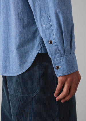 Chambray Cotton Linen Shirt | Dusty Navy | TOAST