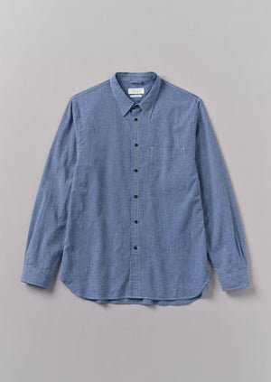 Chambray Cotton Linen Shirt | Dusty Navy | TOAST