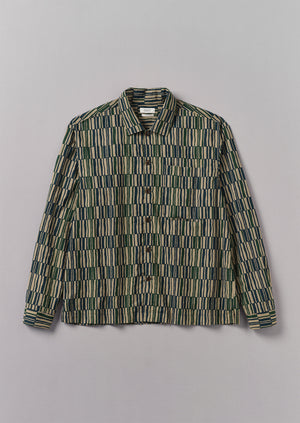 Block Print Irregular Check Shirt | Golden Sand