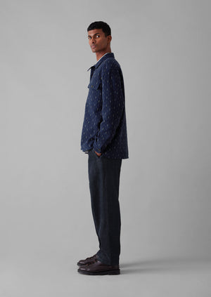 Indigo Running Stitch Overshirt | Indigo