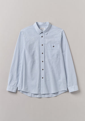 Otis Stripe Cotton Shirt | Ecru/Blue