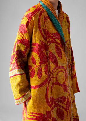 Repurposed Kantha Coat | Yellows