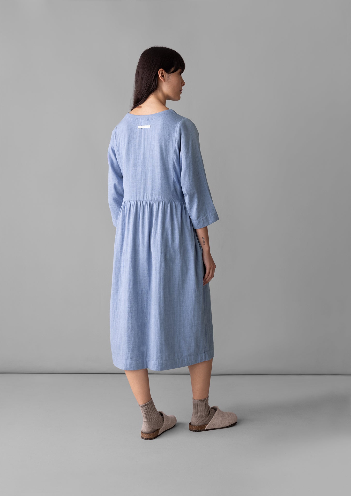 Soft Double Cotton Nightdress Chambray TOAST