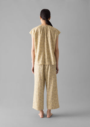 Collage Floral Cotton Pyjamas | Pale Gold