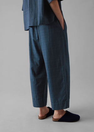 Sketched Check Cotton Pyjama Trousers | Twilight/Ecru