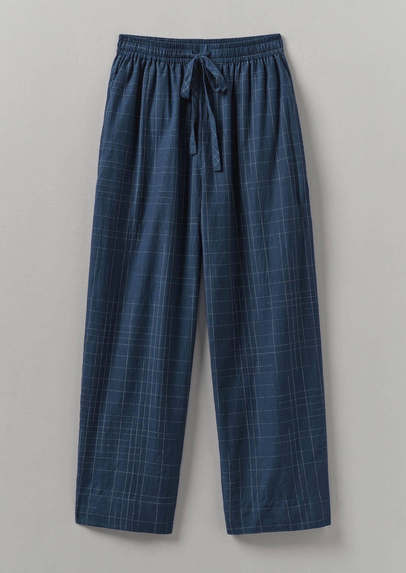 Sketched Check Cotton Pyjama Trousers | Twilight/Ecru | TOAST