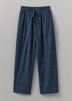 Sketched Check Cotton Pyjama Trousers | Twilight/Ecru