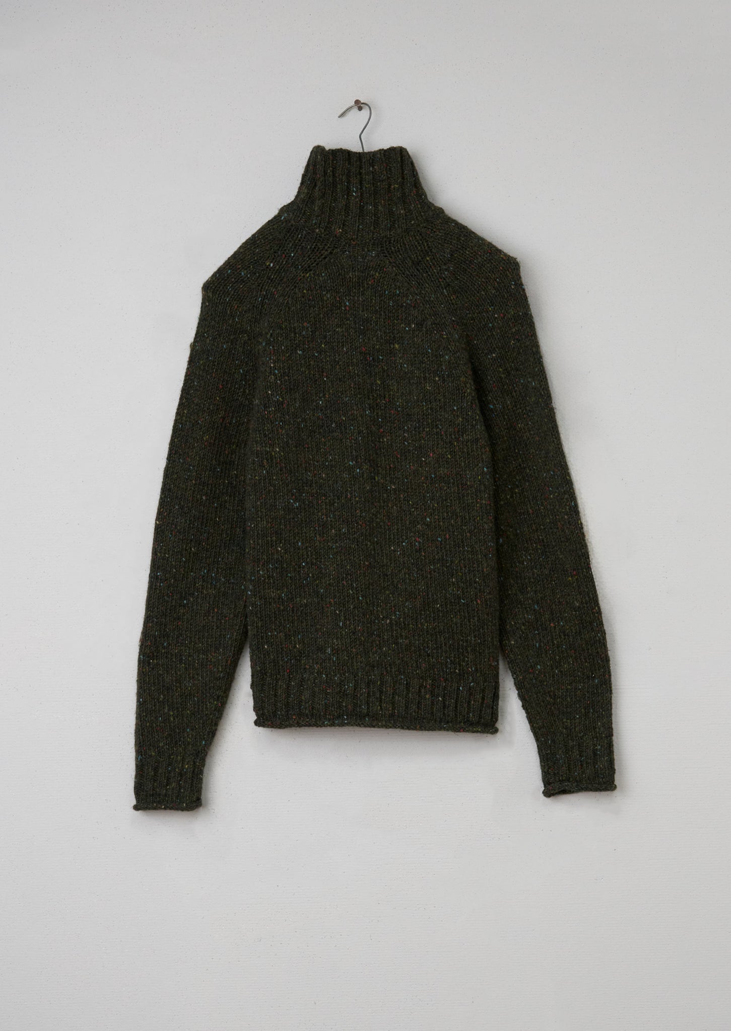 Off-white donegal wool rollneck, Men's Sweater