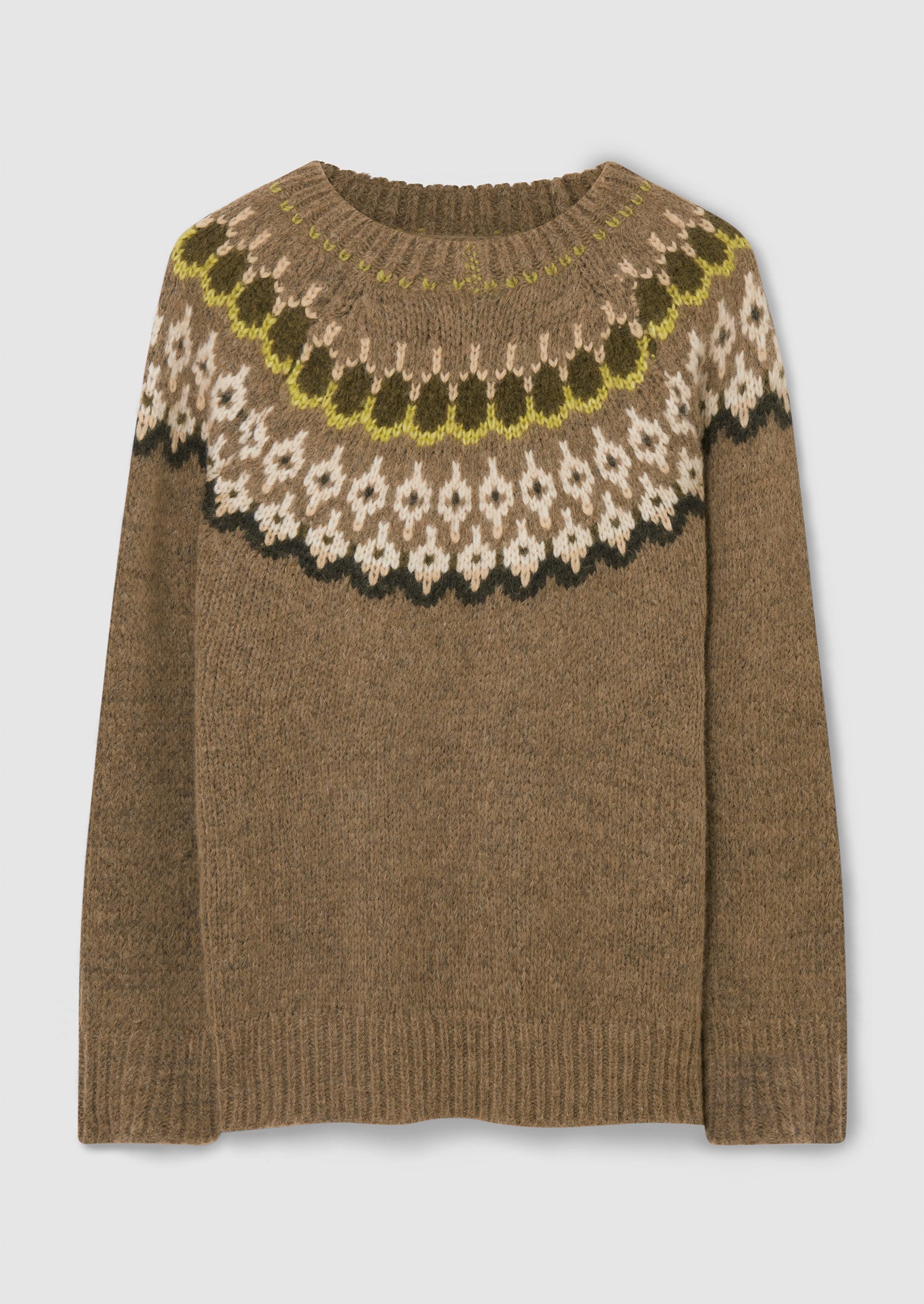 Renewed Lofty Jacquard Yoke Sweater Size S | Fawn Multi | TOAST