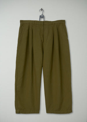 Reworn Wide Leg Cropped Trousers Size 18 (370) | Tobacco