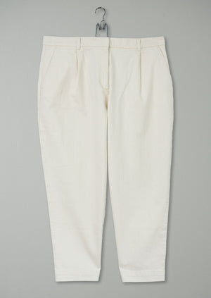 Reworn Pleat Front Trousers Size 18 (290) | Ecru