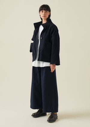 Short A Line Indigo Coat | Indigo