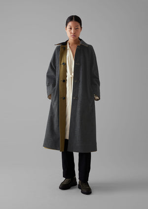 Reversible Cotton Wool Coat | Golden Sand