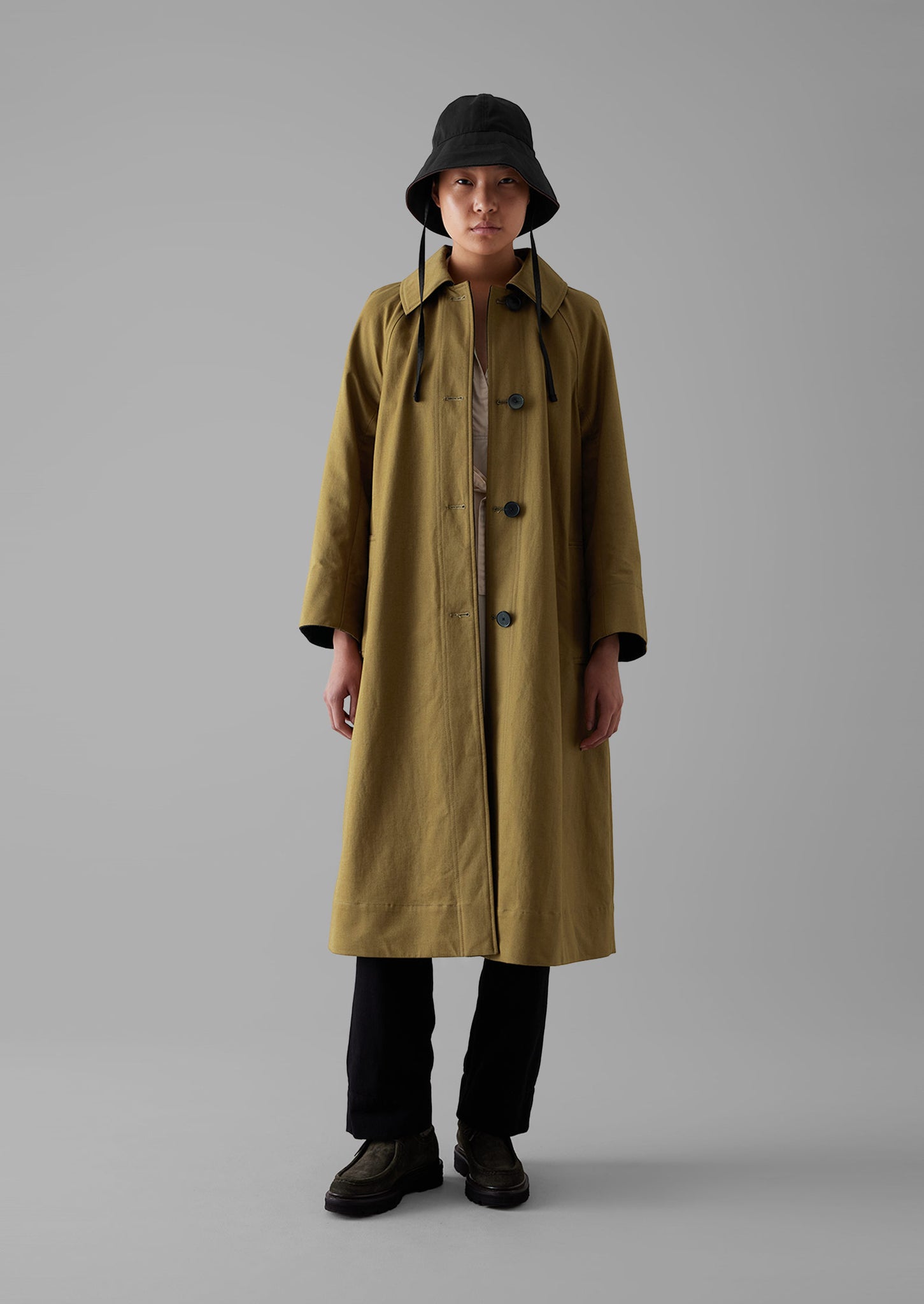 Reversible Cotton Wool Coat | Golden Sand