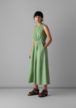 Gingham Cotton Seersucker Dress | Tapioca | TOAST