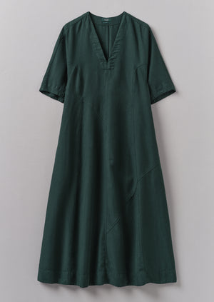 Lyocell Linen Herringbone Panel Dress | Scarab