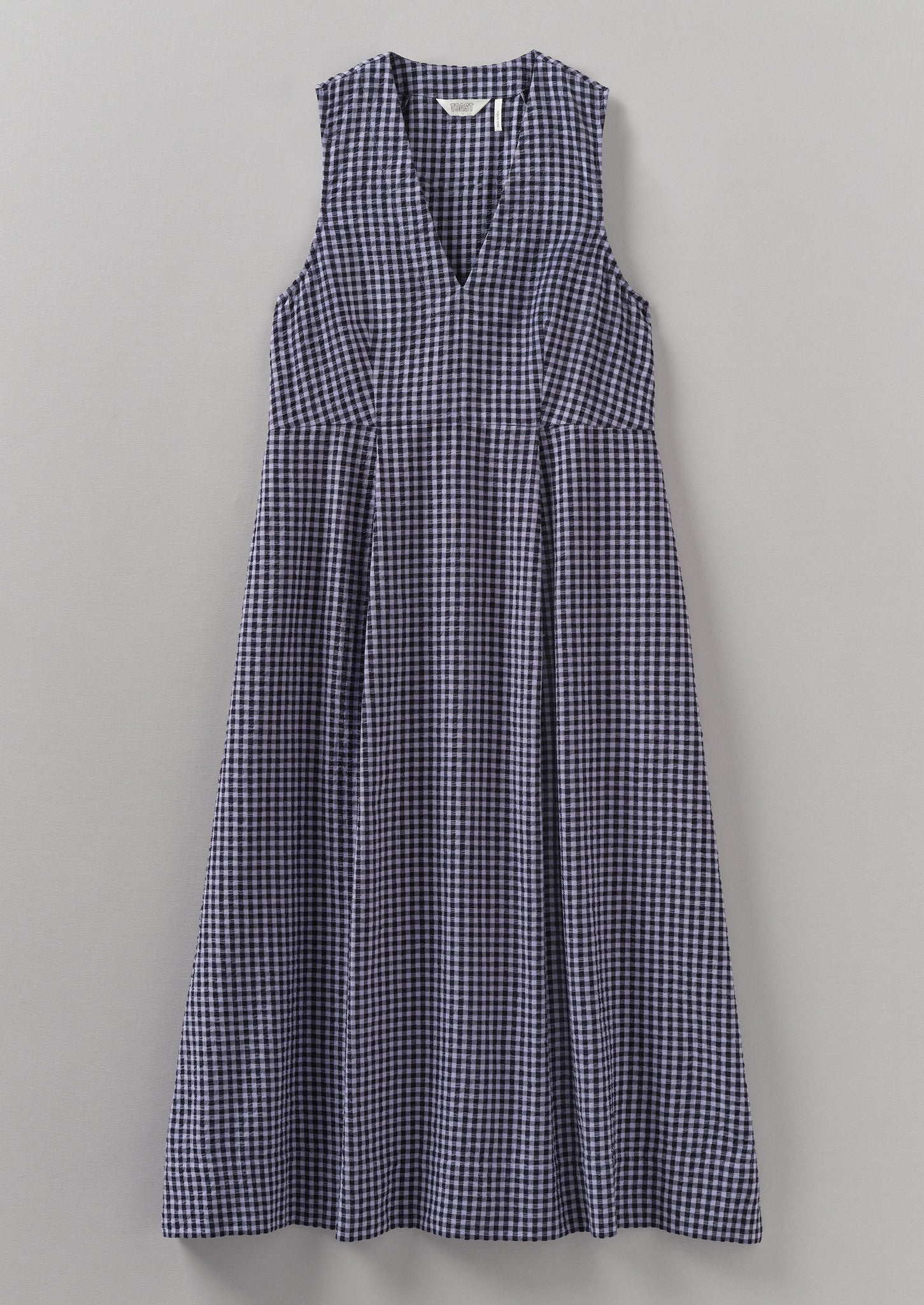 Cotton Gingham Seersucker Dress | Lilac