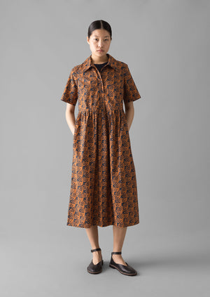 Selma Cotton Shirt Dress | Midnight/Spice
