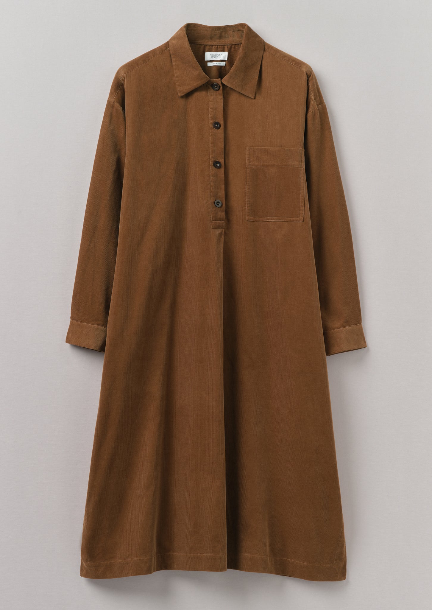 Organic Needlecord Shirt Dress | Brown Anise