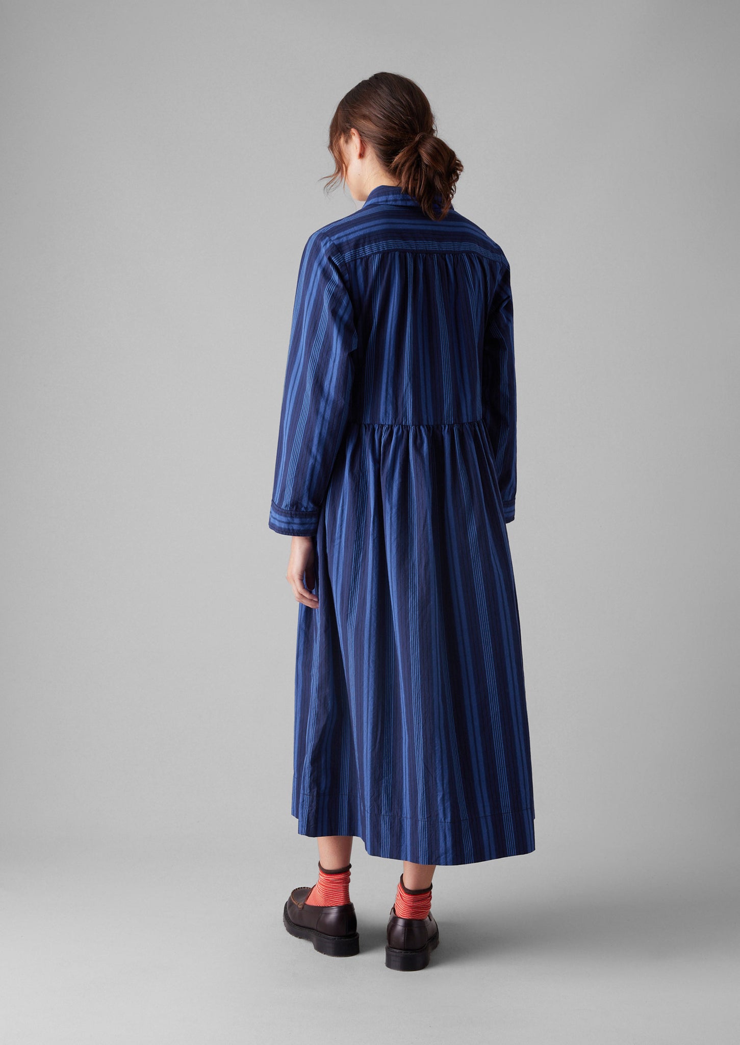 Stripe Poplin Shirt Dress | Royal Blue