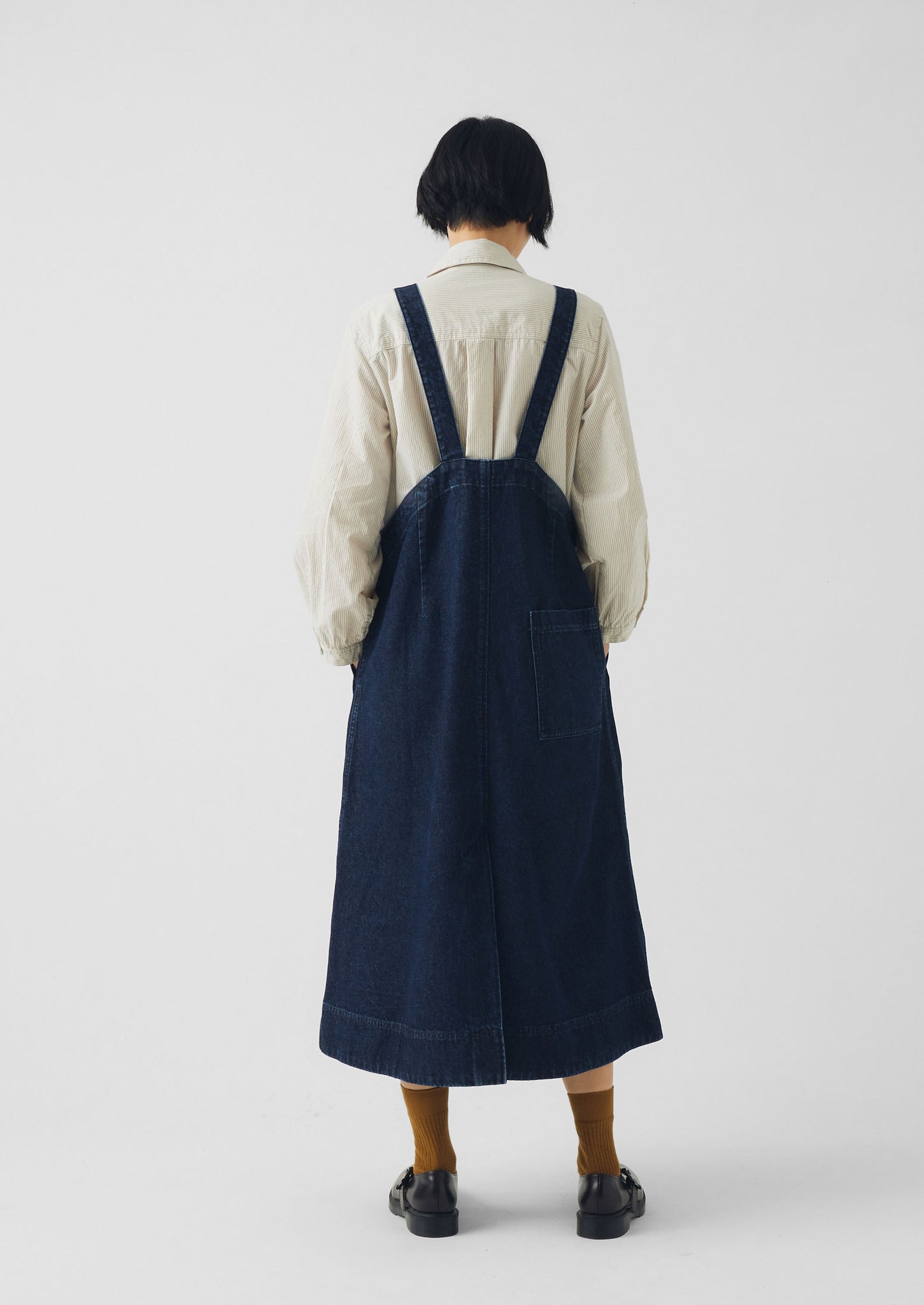 Patch Pocket Denim Dungaree Dress | Indigo