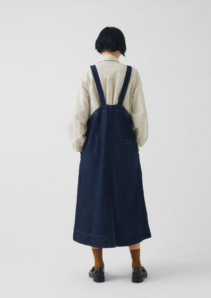 Patch Pocket Denim Dungaree Dress | Indigo