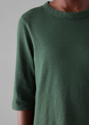 Cleo Garment Dyed Organic Cotton Tee | Marble Green