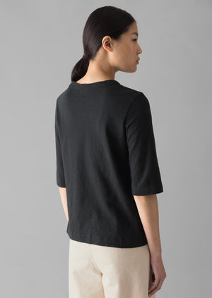 Cleo Garment Dyed Organic Cotton Tee | Carbon Black