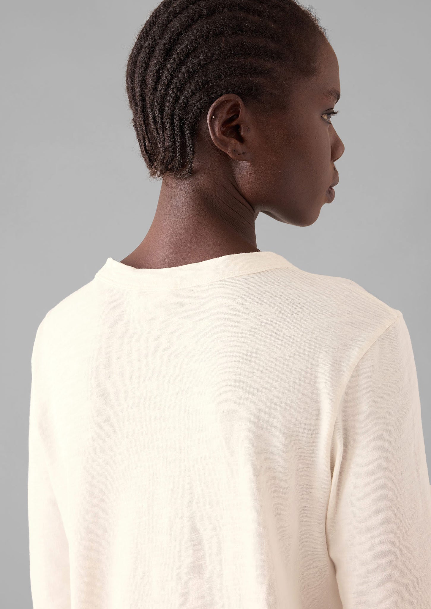 Cleo Garment Dyed Organic Cotton Tee | Chalk