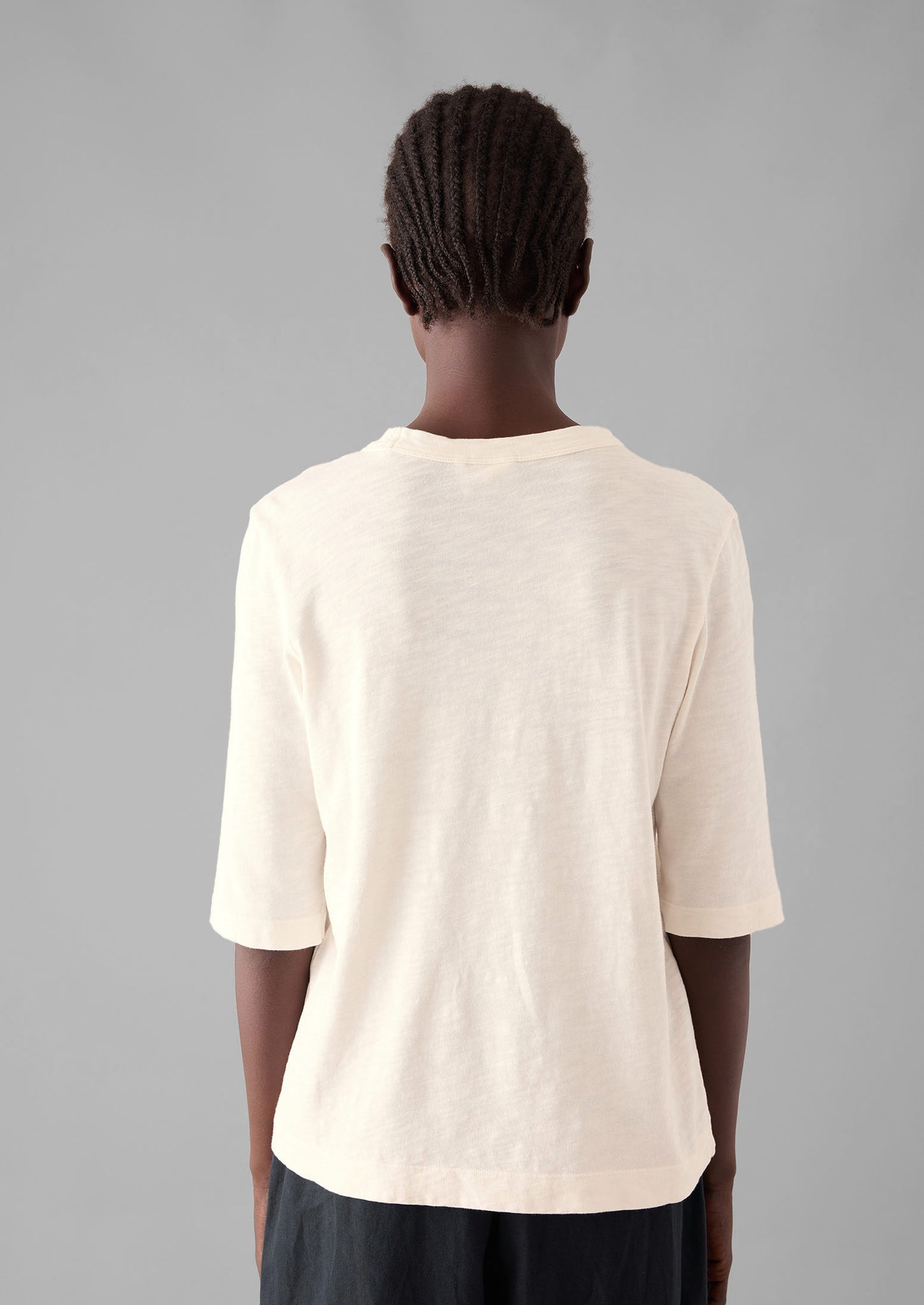 Cleo Garment Dyed Organic Cotton Tee | Chalk