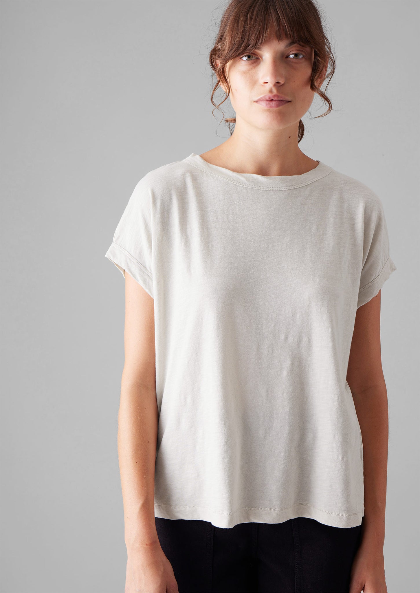 Alda Organic Cotton Easy Tee | Pebble