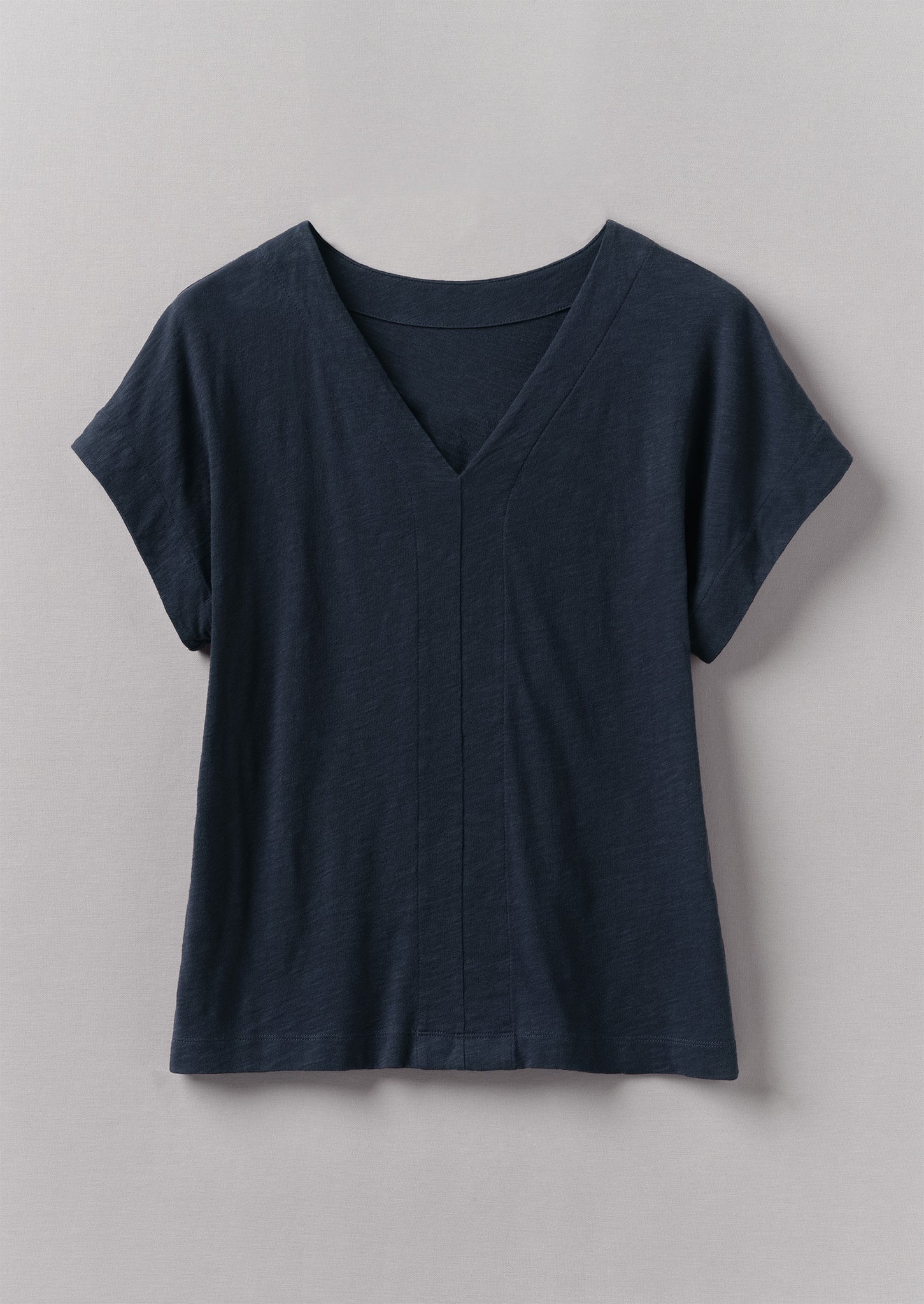 V-Neck Organic Cotton Tee | Anthracite | TOAST