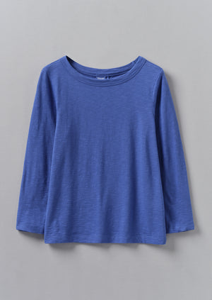 Lia Garment Dyed Boat Neck Tee | Cobalt