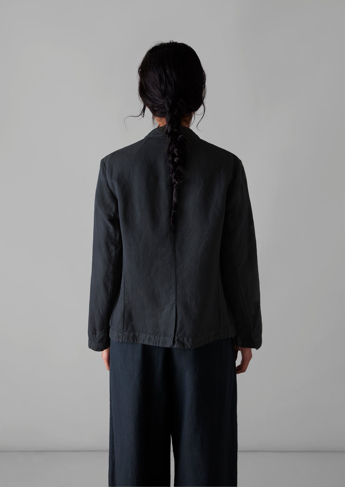 Garment Dyed Cotton Linen Neat Jacket | Slate Navy | TOAST