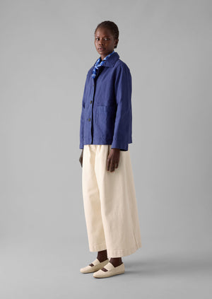 Garment Dyed Cotton Linen Jacket | Indigo