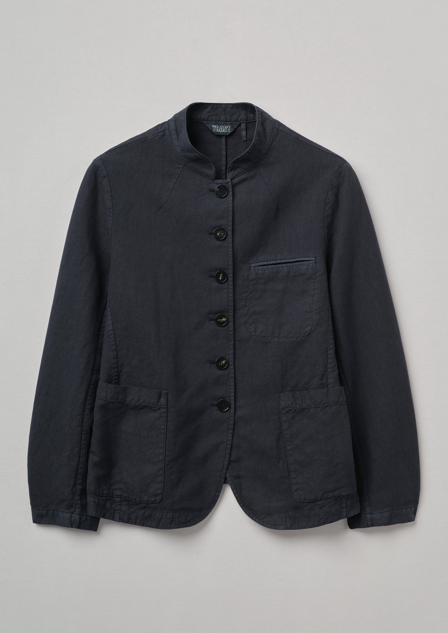 Garment Dyed Cotton Linen Neat Jacket | Slate