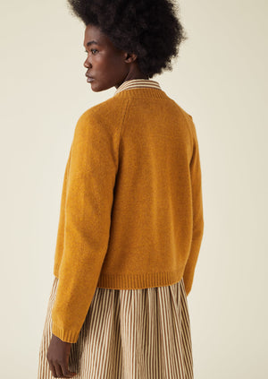 Eden Wool Cashmere Raglan Cardigan | Ginger Melange