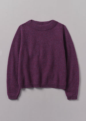 Boat Neck Wool Sweater | Amethyst