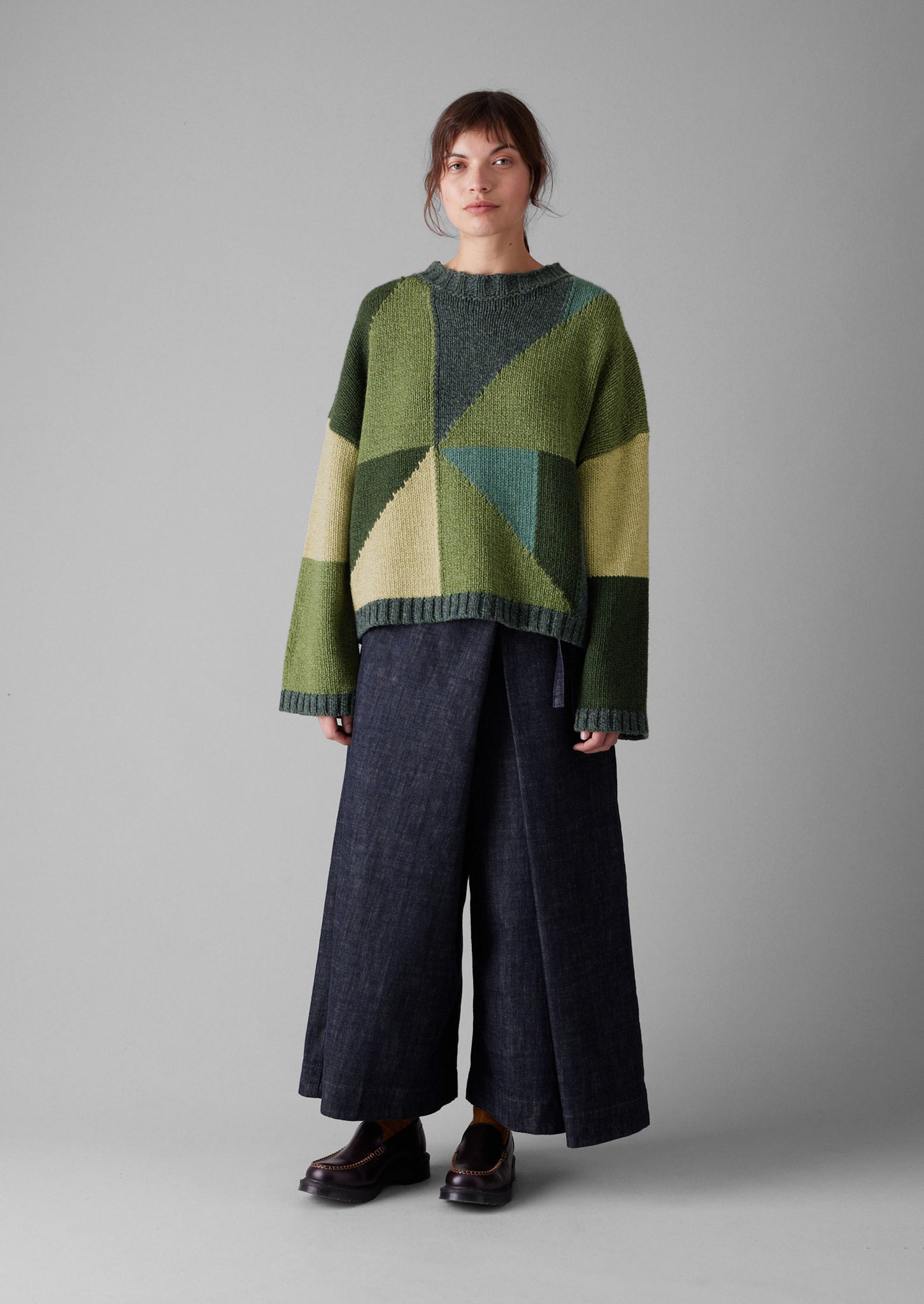 Kite Colour Block Sweater | Green Multi