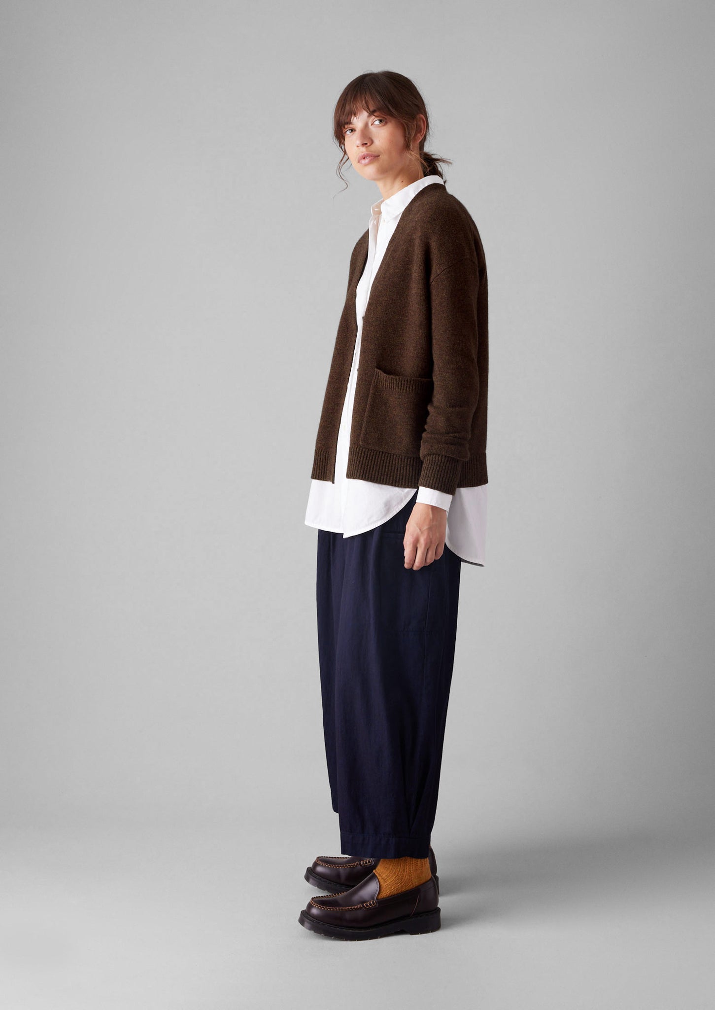 Ffion Wool Cashmere Boxy Cardigan | Pecan