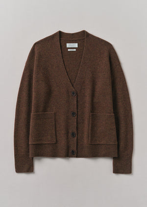 Ffion Wool Cashmere Boxy Cardigan | Pecan