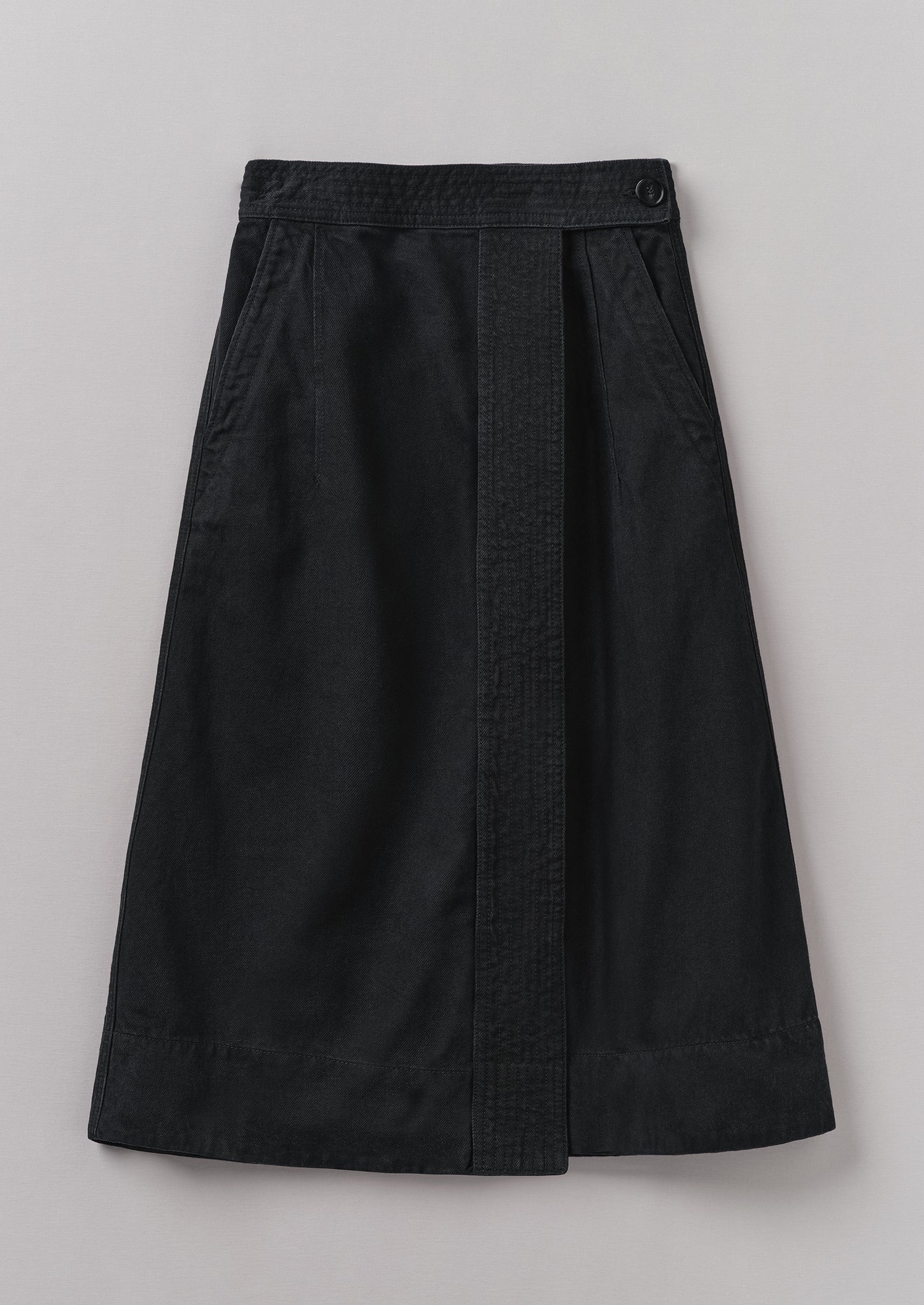 Denim Wrap Skirt | Black