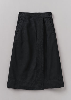 Denim Wrap Skirt | Black